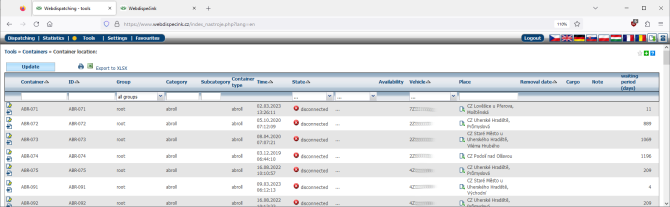 webdispe�ink - Container monitoring
