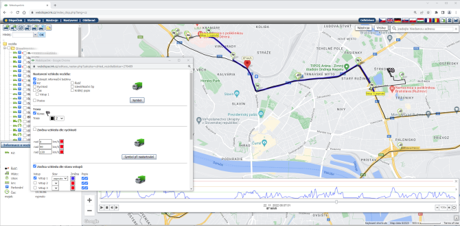 webdispeèink - Pohyb vozidla po mapì