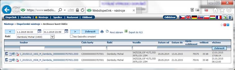 Uživatel má k dispozici detail obsahu souboru.